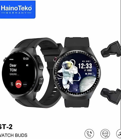 HainoTeko-12 Waterproof Smartwatch With Builtin Wireless Earbuds