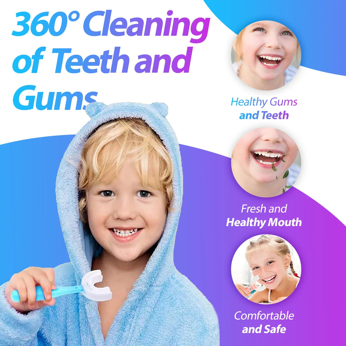 Kids U-Shaped Toothbrush | 360* Cleaning