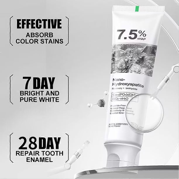 7.5% Nano Hydroxyapatite Fluoride Toothpaste for Teeth Whitening