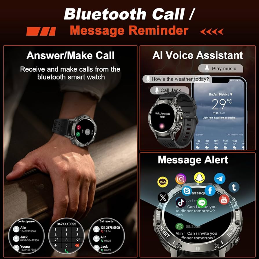 HainoTeko-12 Waterproof Smartwatch With Builtin Wireless Earbuds