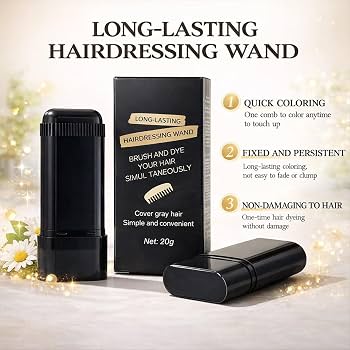 Black Hair Dye Stick for Instant Gray Coverage & Root Touch Up