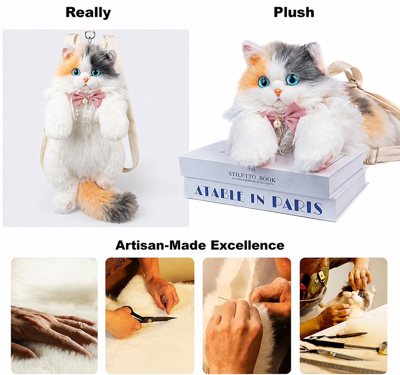 Stuffed Cat Plush Backpack