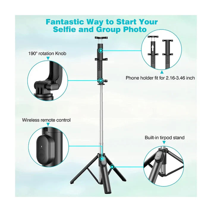 VistaStick™ 3-in-1 Bluetooth Selfie Tripod